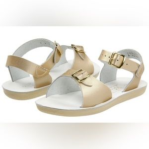Salt water Sun San Gold Surfer Sandals split leather insoles Size 7 girl’s